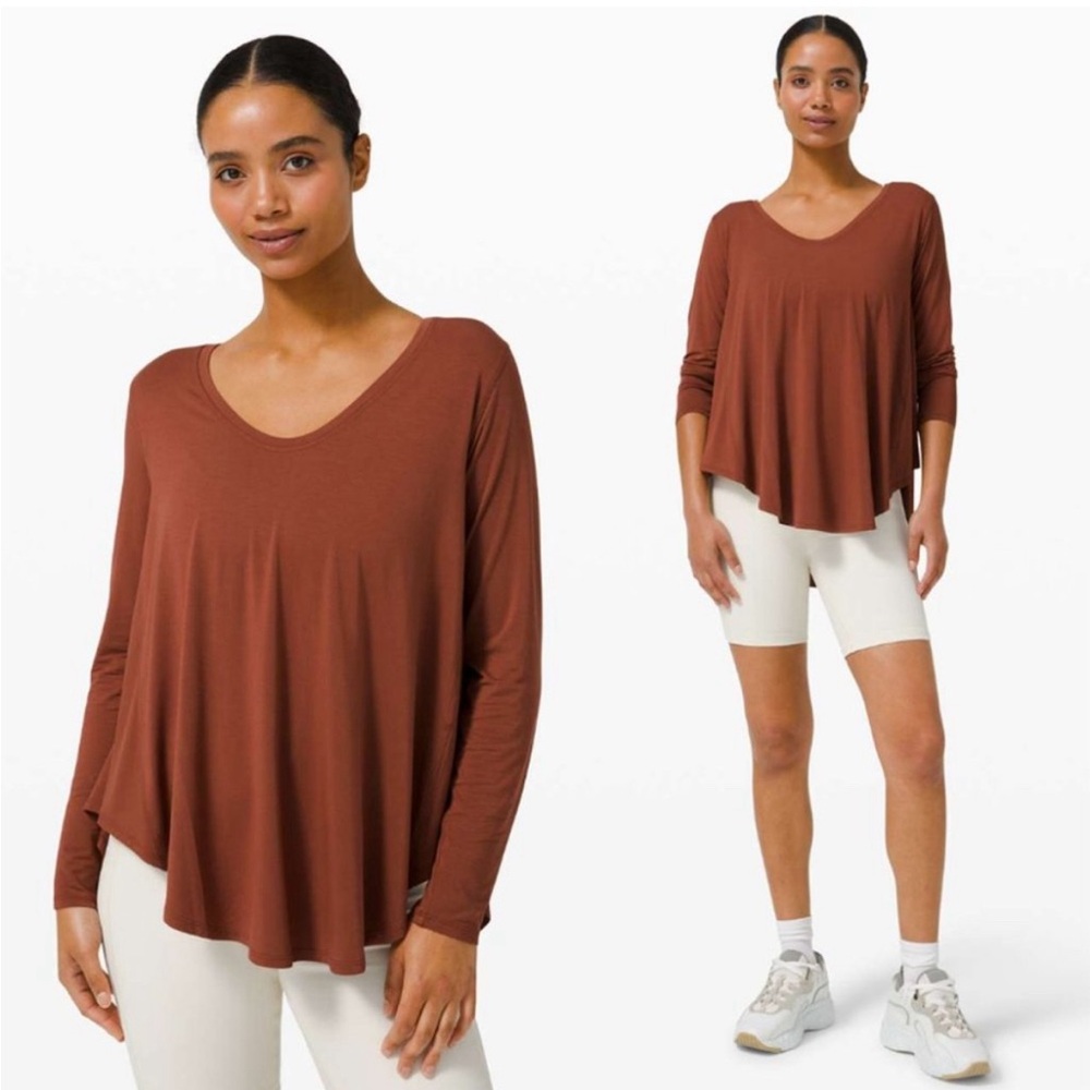 Lululemon Up For Down Time Long Sleeve Shirt
Generous Terracotta Rust Brown sz 8